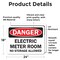 Signmission Electric Meter Room No Danger Sign, Vinyl Decal, 24in W x 18in L, 2PK OS-2PACK-DS-D-1824-L-19336 - alternate 3